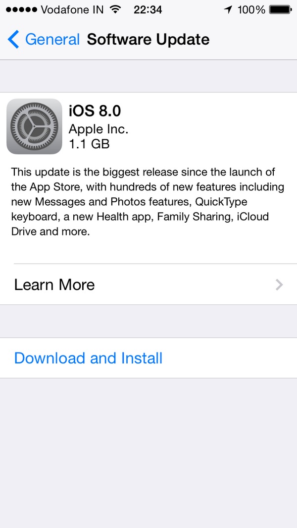 iOS8 update