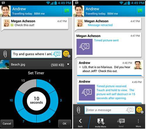 BBM Timed Messages