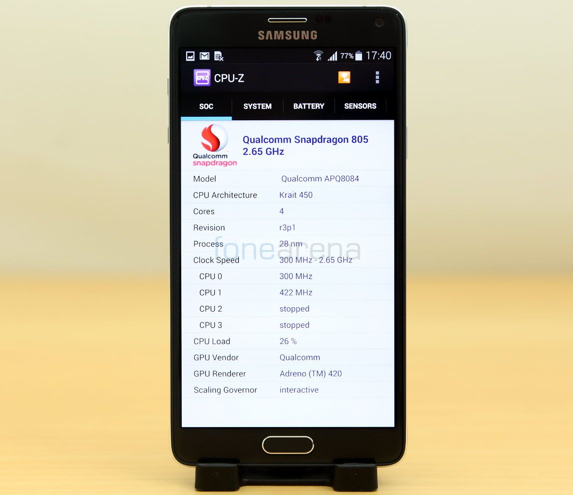 Samsung Galaxy Note 4 Snapdragon 805 Benchmarks