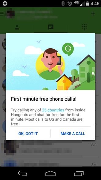 google hangout call free