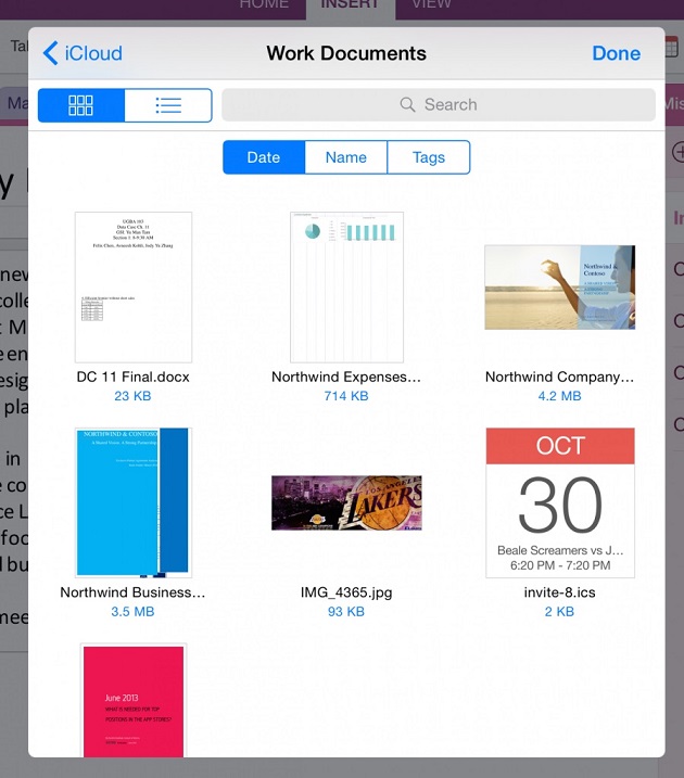 onenote iOS 8