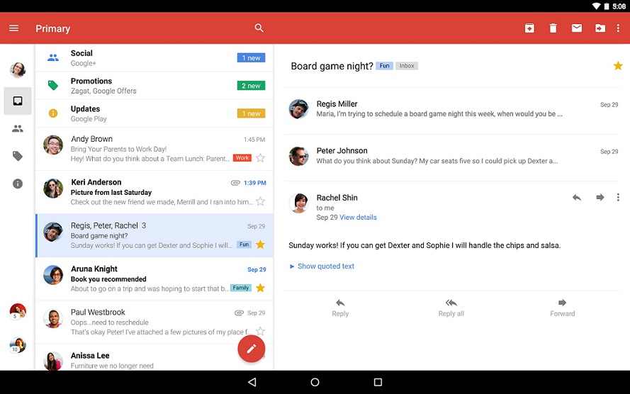 Gmail Blog Tablet image