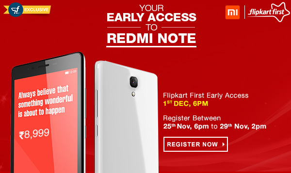 Xiaomi Redmi Note Flipkart First