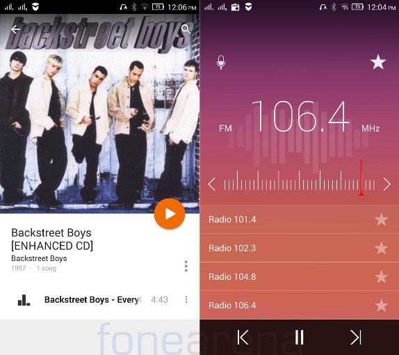 Lenovo Vibe X2 Music Player and FM Radio