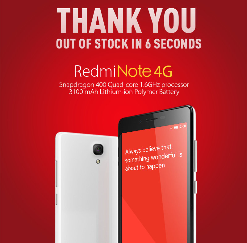 Redmi Note 4G 6 seconds Dec 30