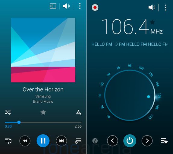 Samsung Galaxy Mega 2 Music Player and FM Radio