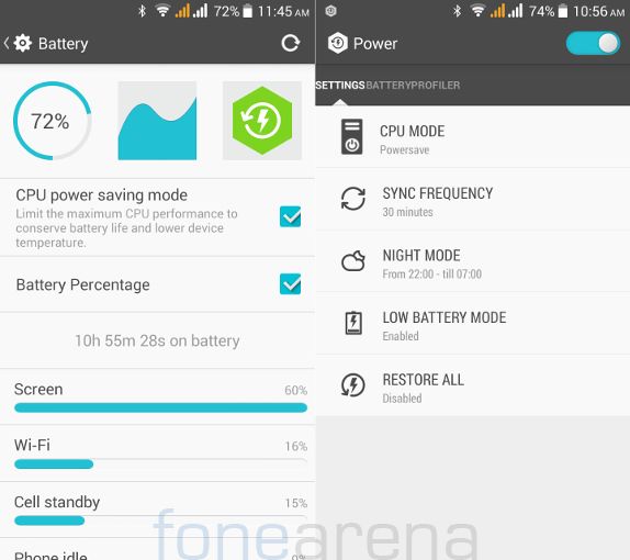 Xolo Omega 5.0 Battery and Power