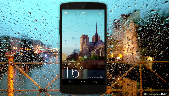Yahoo Weather for Android Animated effects