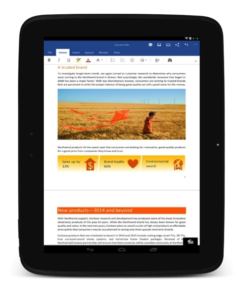 Android office tablet