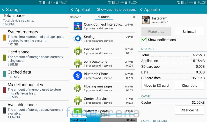 Samsung Galaxy A5 Internal storage, RAM and App to SD