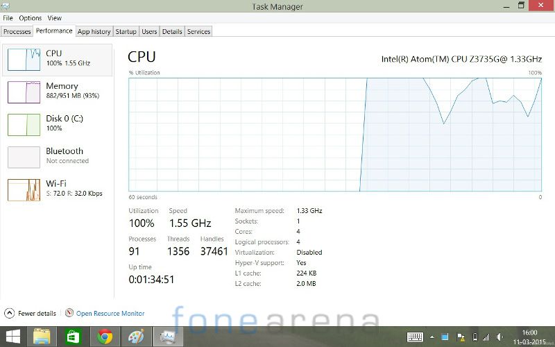HP Stream 8 Task Manager