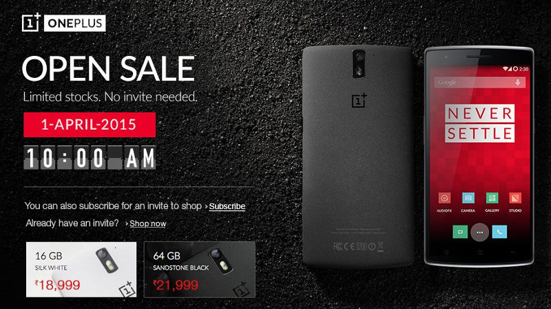 OnePlus One Open Sale India April 1