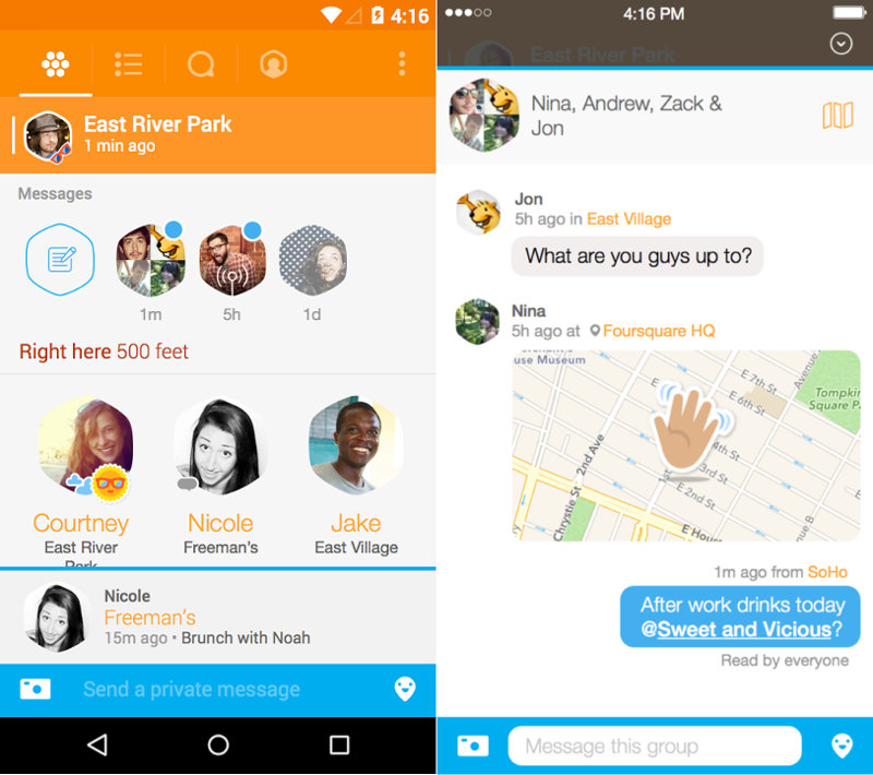 Swarm by Foursquare Messages