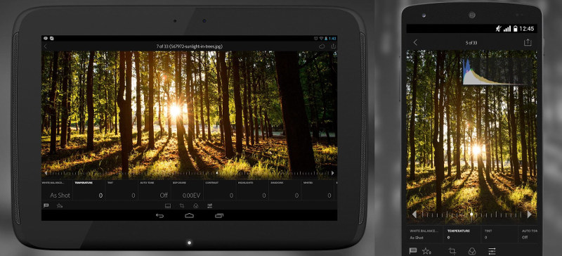 Adobe Lightroom for Android Tablet