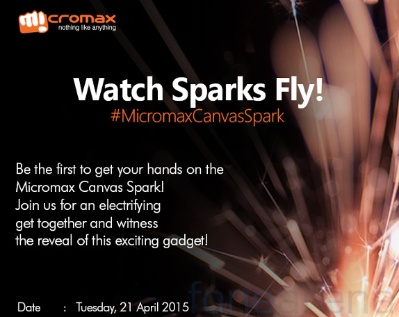 Micromax Canvas Spark launch invite