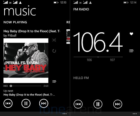 Microsoft Lumia 532 Music Player and FM Radio