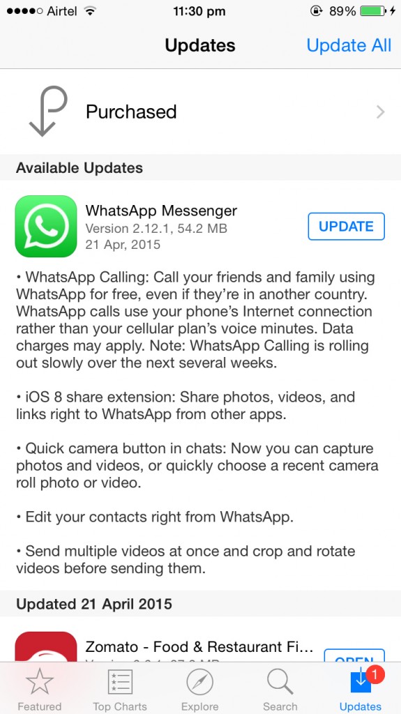 whatsapp free calls iphone