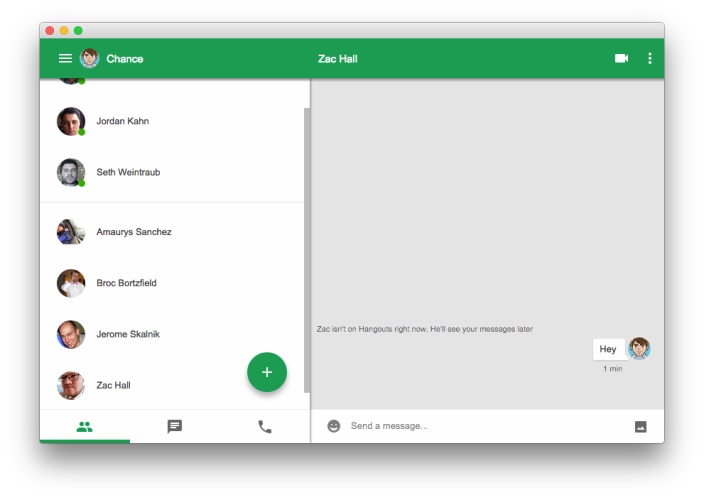 hangouts on mac messages