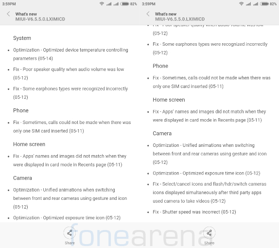 Xiaomi Mi 4i v6.5.5.0 update