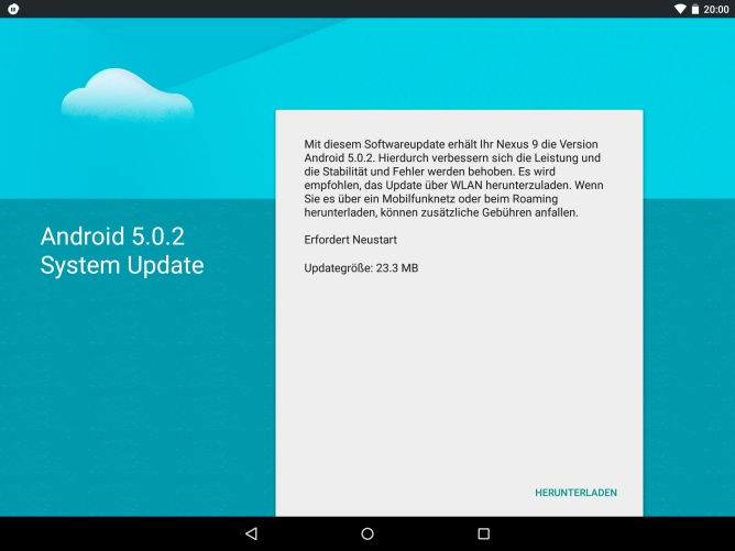 nexus 9 update