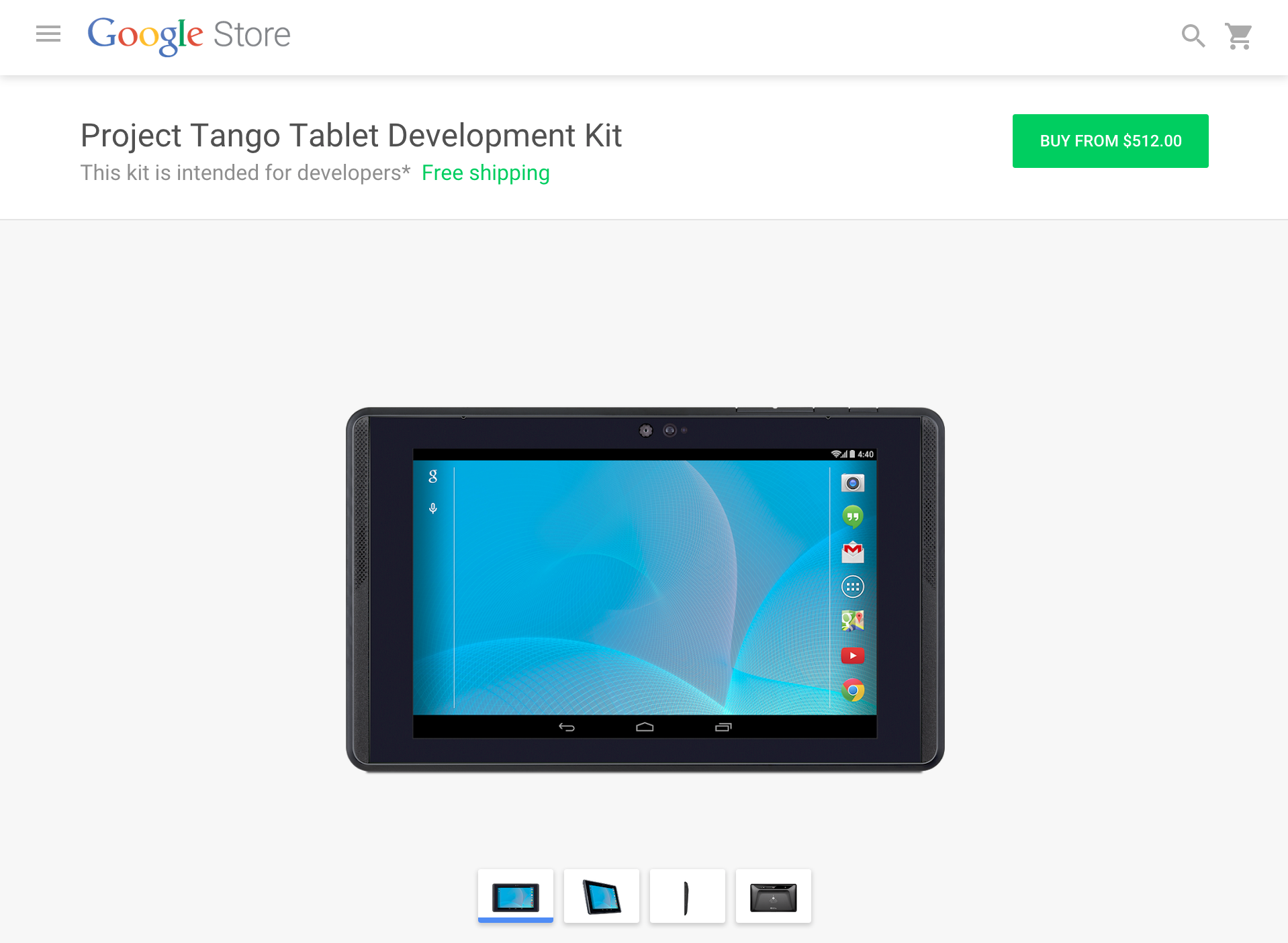 Google slashes price of Project Tango Tablet to US$512 – Now available without invitation
