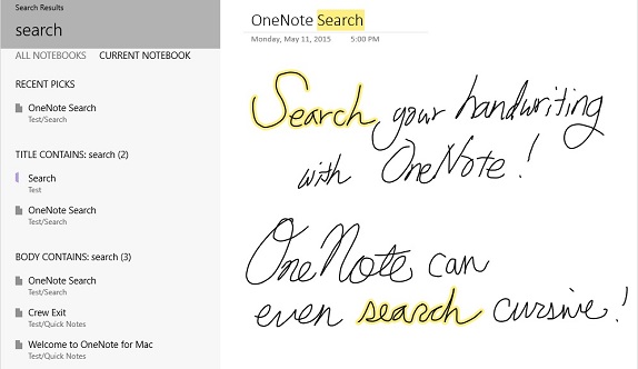 onenote W8.1