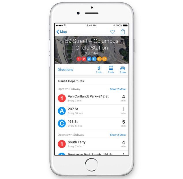 Apple Maps Transit
