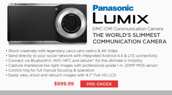 Panasonic Lumix CM1 now available for pre-order in USA for US$ 999