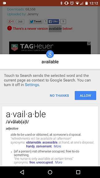 ‘Touch to Search’ feature becomes available for Chrome on Android