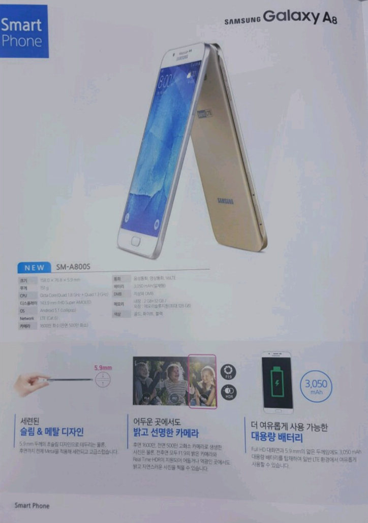 Samsung Galaxy A8 leak