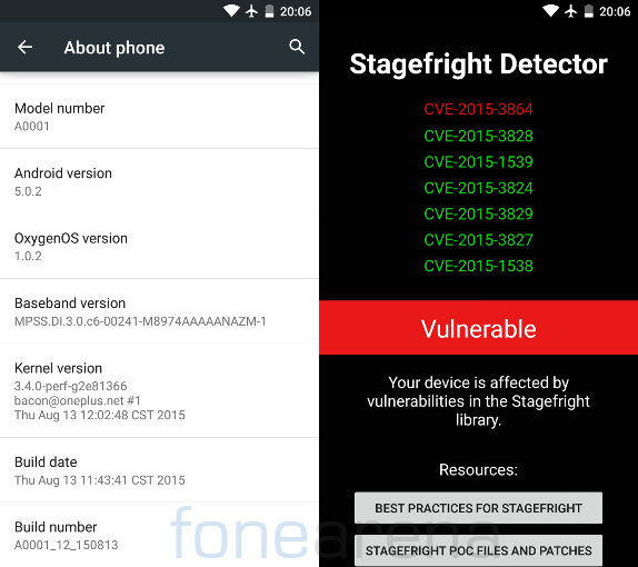 OnePlus 2 OxygenOS 1.0.2 Stagefright