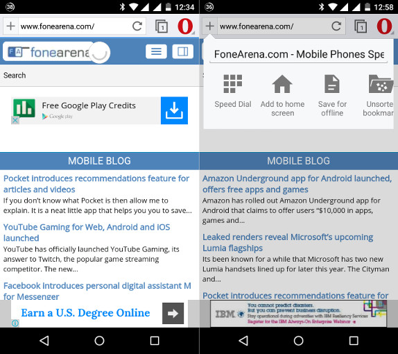 Opera 32 beta for Android