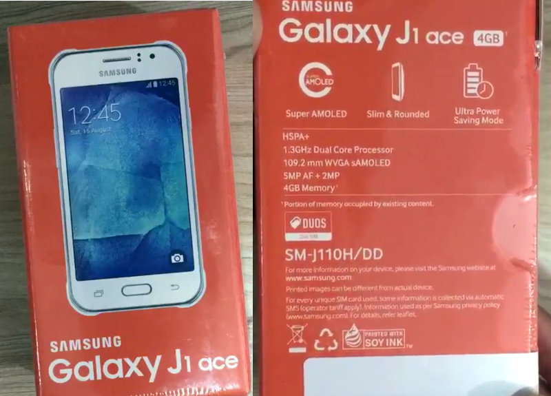 samsung galaxy j1 ace display