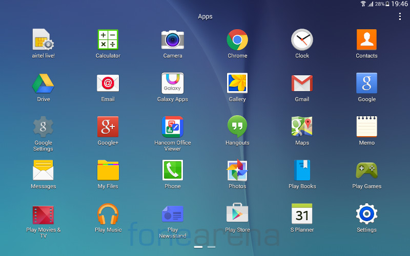 Samsung Galaxy Tab E Apps