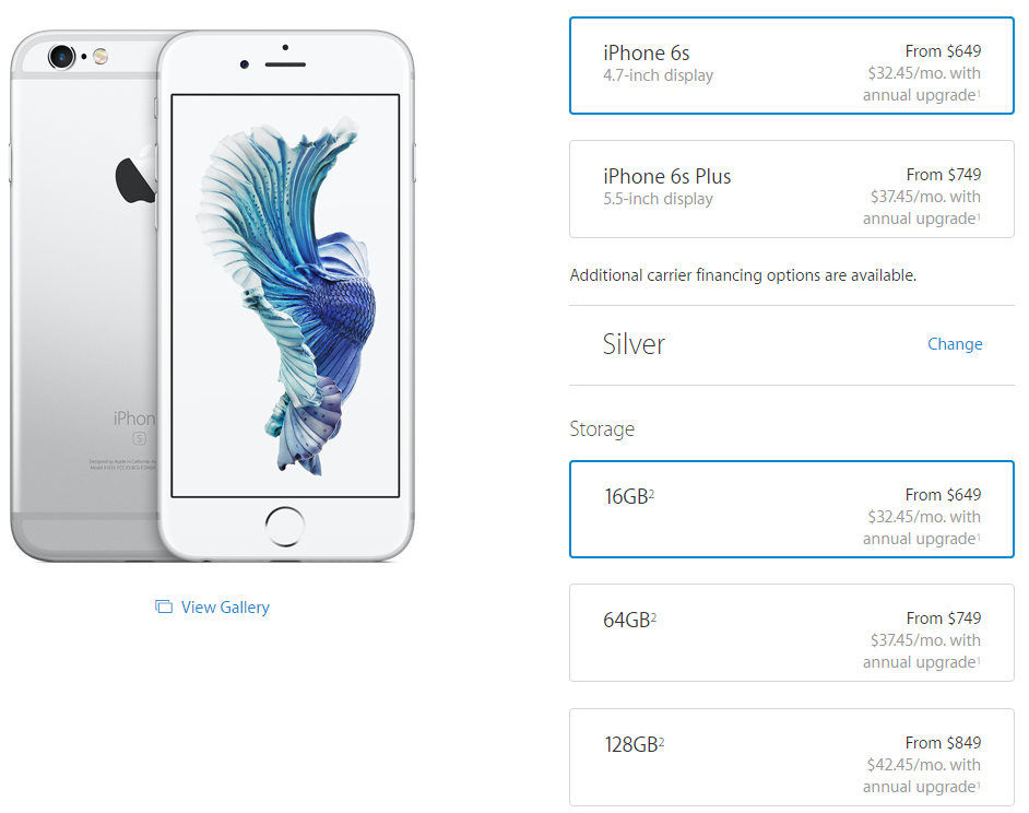 Apple iPhone 6s contract-free