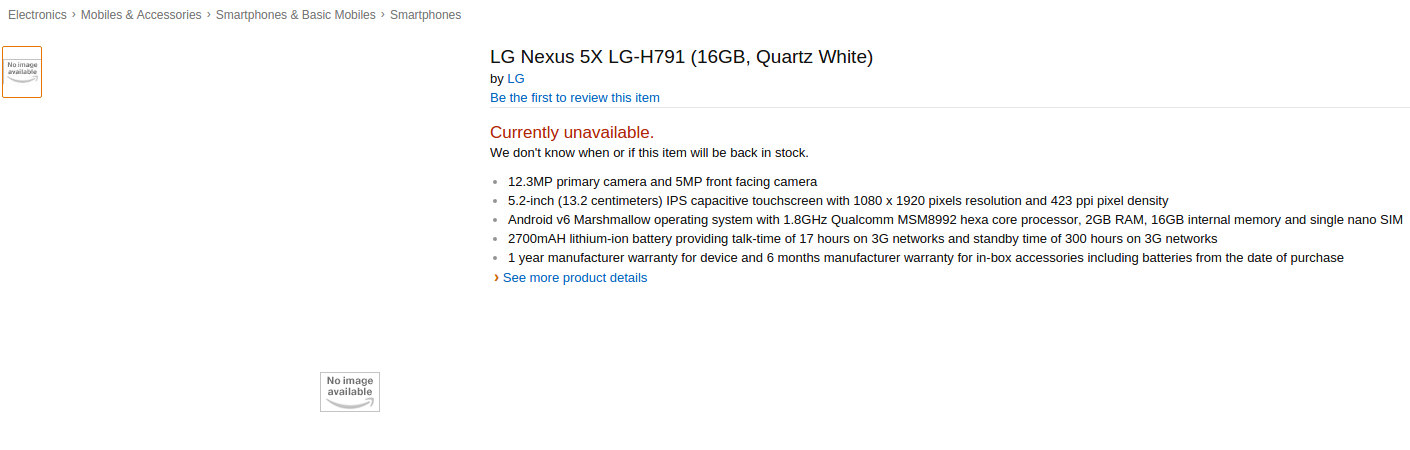 LG Nexus 5X specs leak