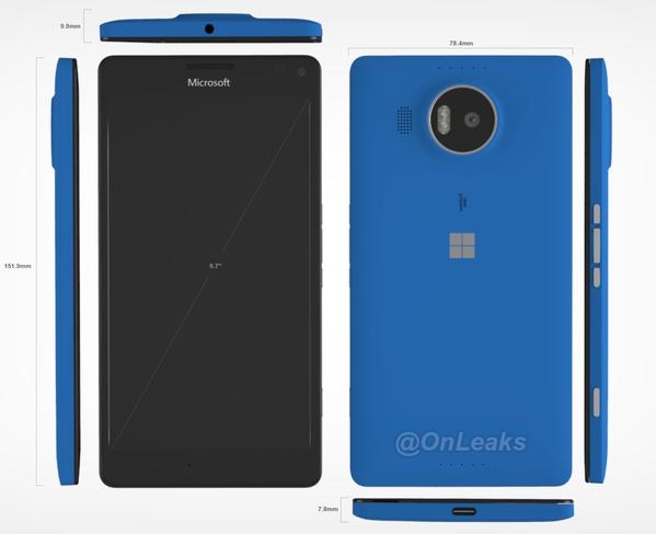 Microsoft-Lumia-950-XL CAD renders