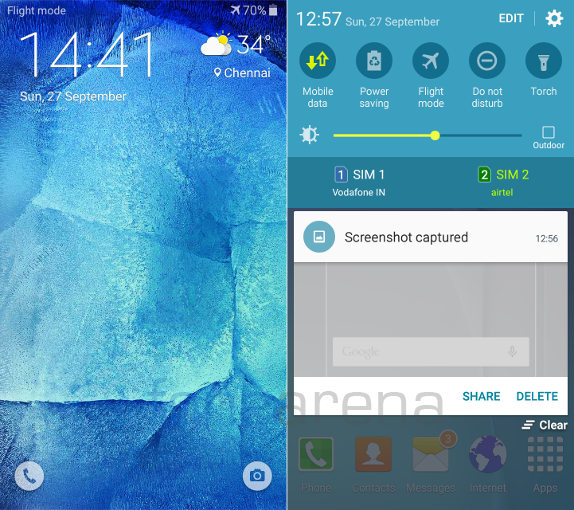 Samsung Galaxy J7 Lock screen and Notifcation