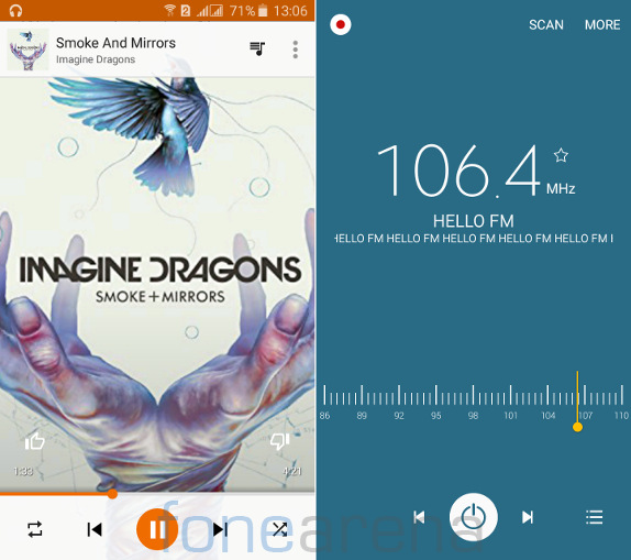 Samsung Galaxy J7 Music Player and FM Radio