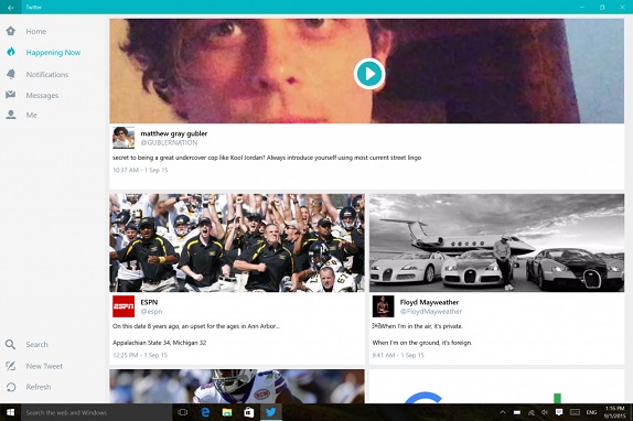 Twitter app Windows 10 update