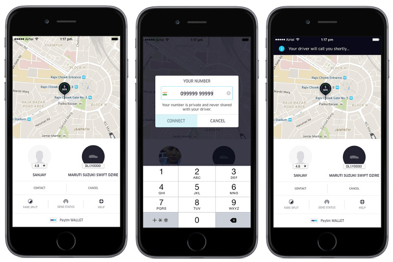 Uber now masks phone numbers of riders and drivers in India