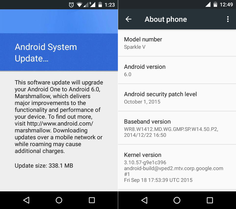 Android 6.0 Marshmallow Android One