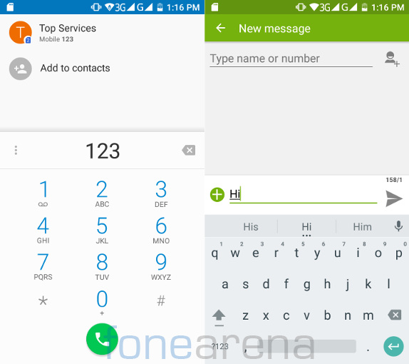 Intex Aqua Trend Dialer and Messaging