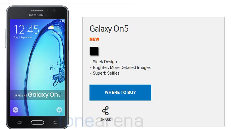 samsung galaxy on5 display price