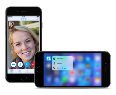 Skype app 3D touch