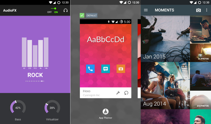 Cyanogen AudioFX, Themer and Gallery
