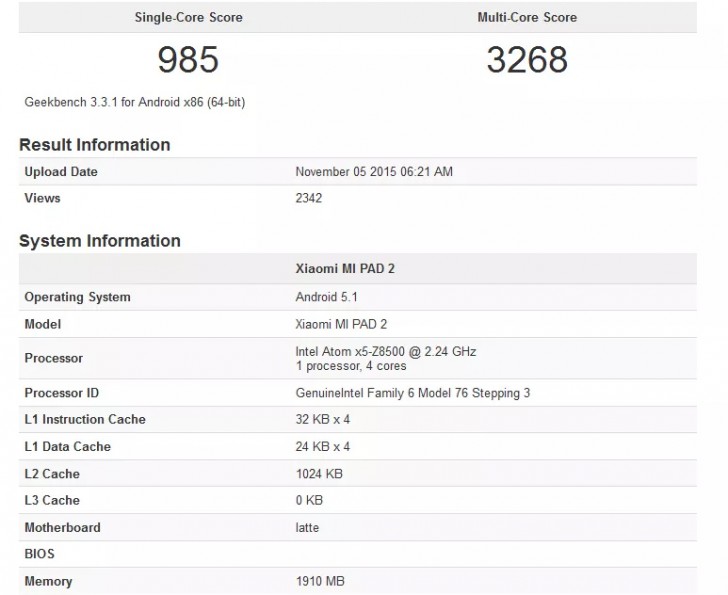 Xiaomi Mi 2 Technical Specifications