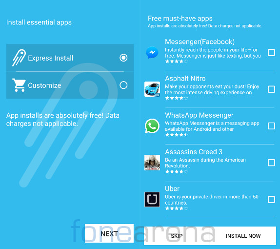 Xolo Black 1X App Install selection