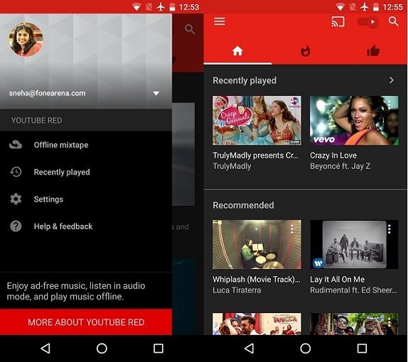 YouTube Music app