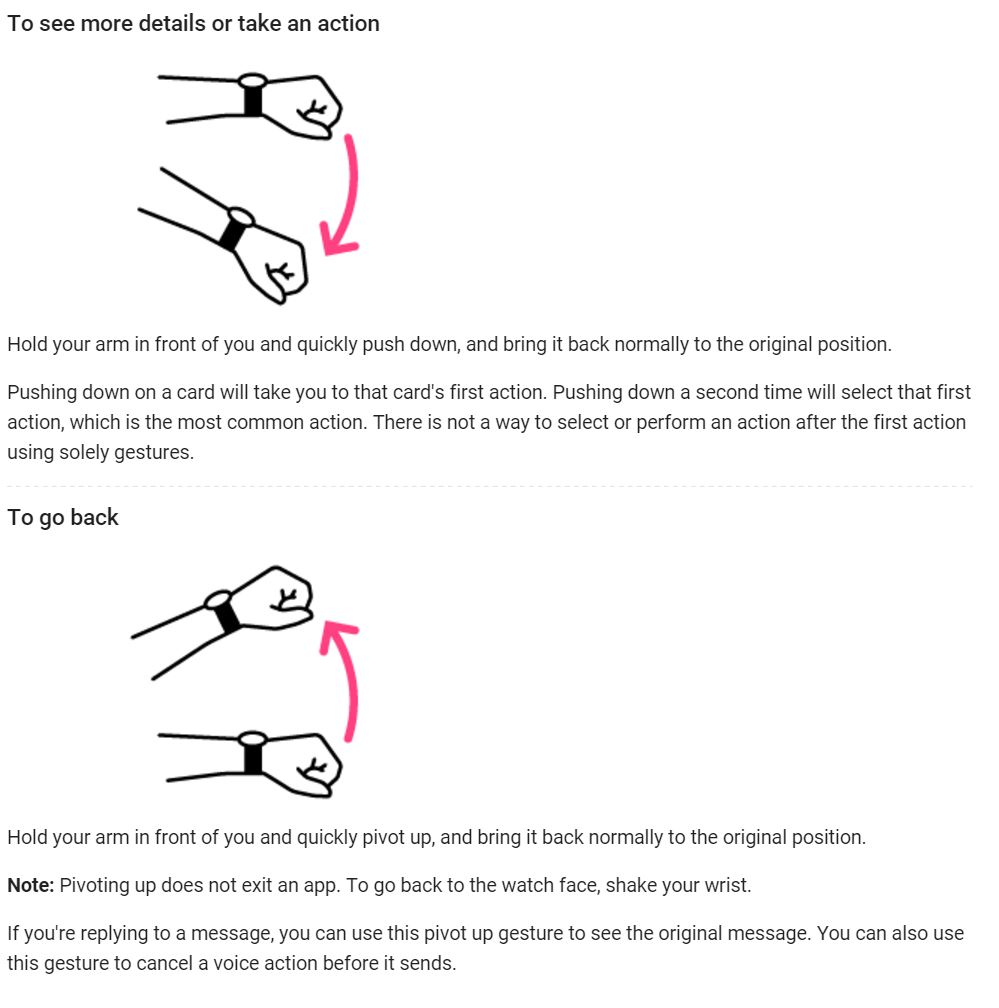 Android wear shop wrist gestures